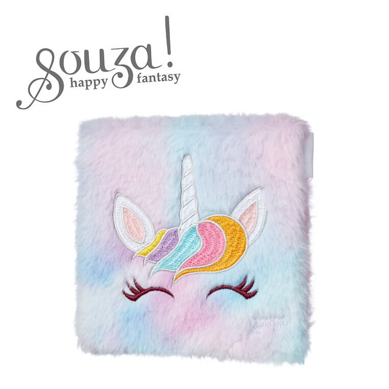 Paleta cieni do powiek z lusterkiem dla dzieci w puchatym etui 9 el. Jednorożec / Souza!