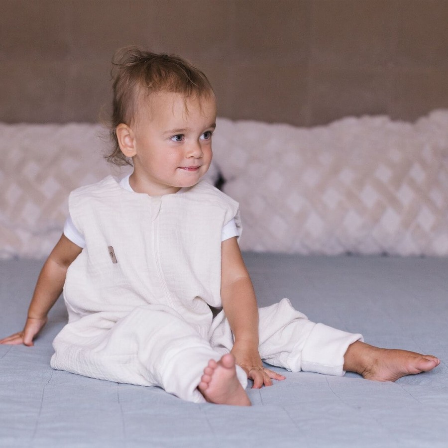 Śpiworek do spania muślinowy z nogawkami 1,5 TOG Malaga - Vanilla / Zaffiro