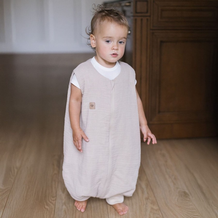 Śpiworek do spania muślinowy z nogawkami 1,5 TOG Malaga - Beige / Zaffiro