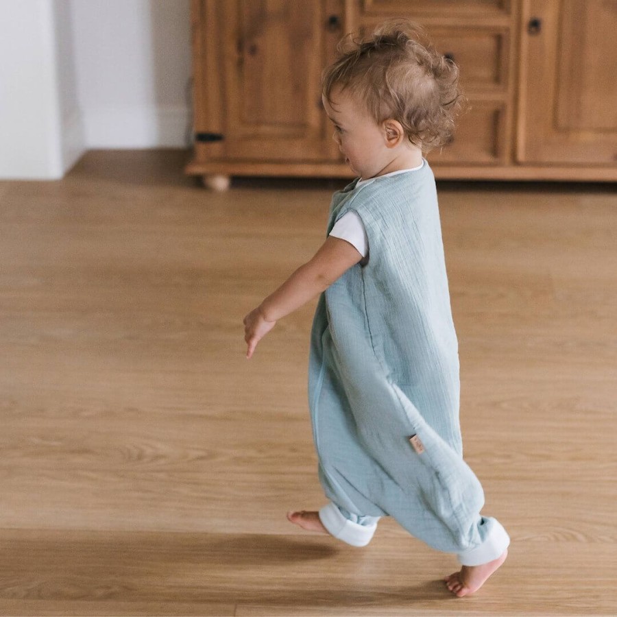 Śpiworek do spania muślinowy z nogawkami 1,5 TOG Malaga - Mint / Zaffiro