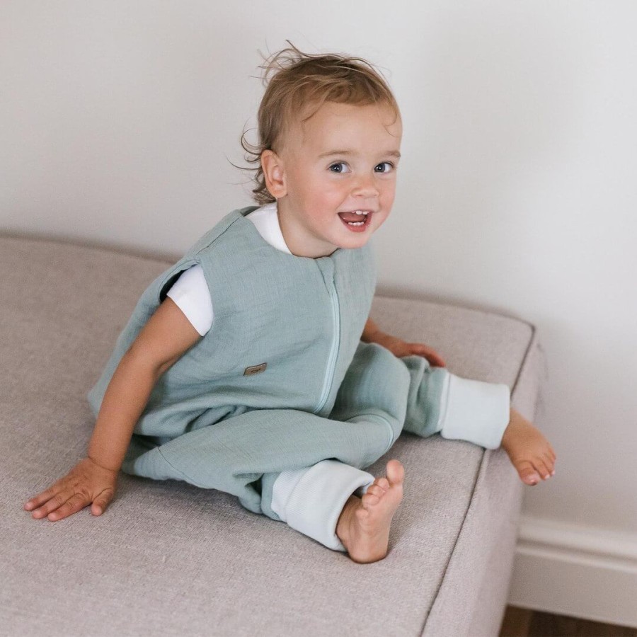 Śpiworek do spania muślinowy z nogawkami 1,5 TOG Malaga - Mint / Zaffiro