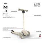 Highwaykick 3S Hulajnoga z systemem sterowania 2w1 i kółkami LED składana 3+ Ash / Scootandride