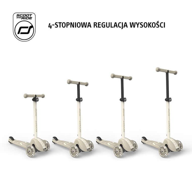 Highwaykick 3S Hulajnoga z systemem sterowania 2w1 i kółkami LED składana 3+ Ash / Scootandride