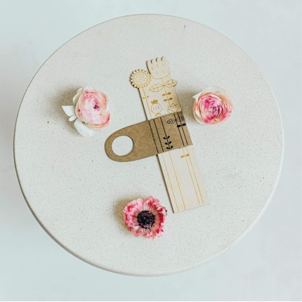 Drewniana zakładka do książki - Polne kwiaty / Milin