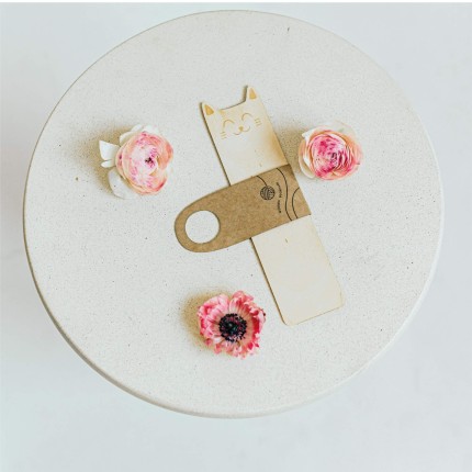 Drewniana zakładka do książki - Kot / Milin