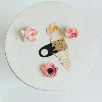 Drewniana zakładka do książki - Lody / Milin