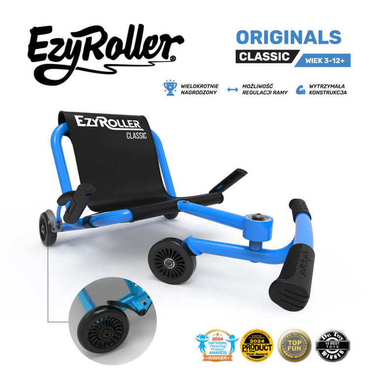 EzyRoller Classic Pojazd gokart napędzany nogami klasyczny 3-12 lat - Blue / EzyRoller