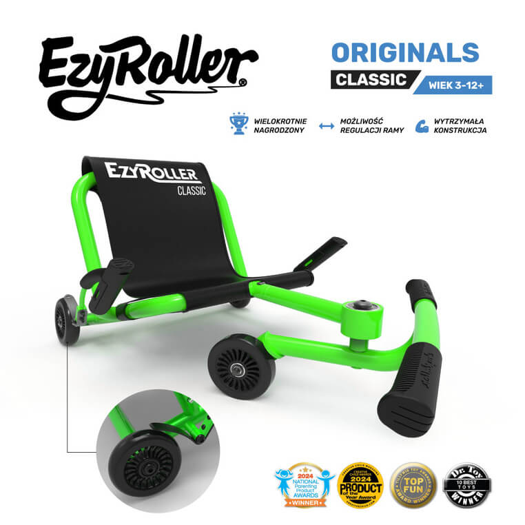 EzyRoller Classic Pojazd gokart napędzany nogami klasyczny 3-12 lat - Light green / EzyRoller