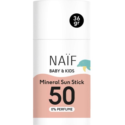 Mineralny sztyft przeciwsłoneczny SPF50 dla dzieci i niemowląt, 36g / Naif