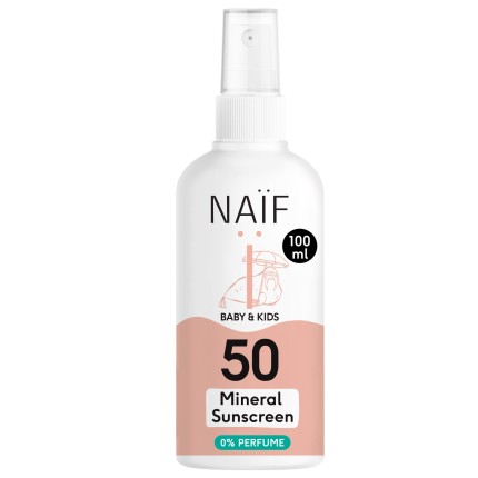 Mineralny spray przeciwsłoneczny SPF50, 100ml / Naif