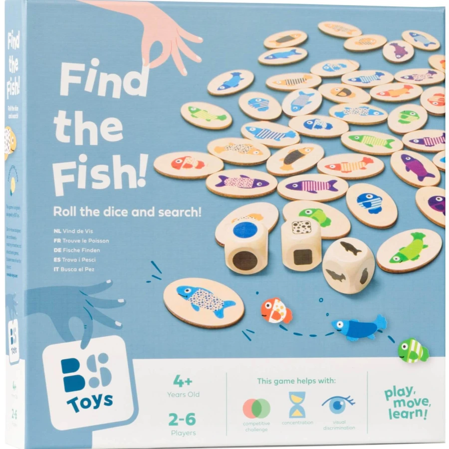 Drewniana gra edukacyjna Znajdź rybkę / BS Toys