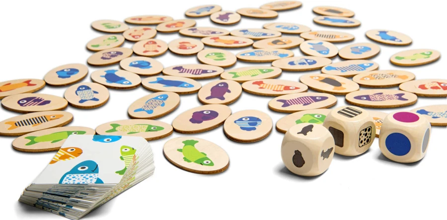 Drewniana gra edukacyjna Znajdź rybkę / BS Toys