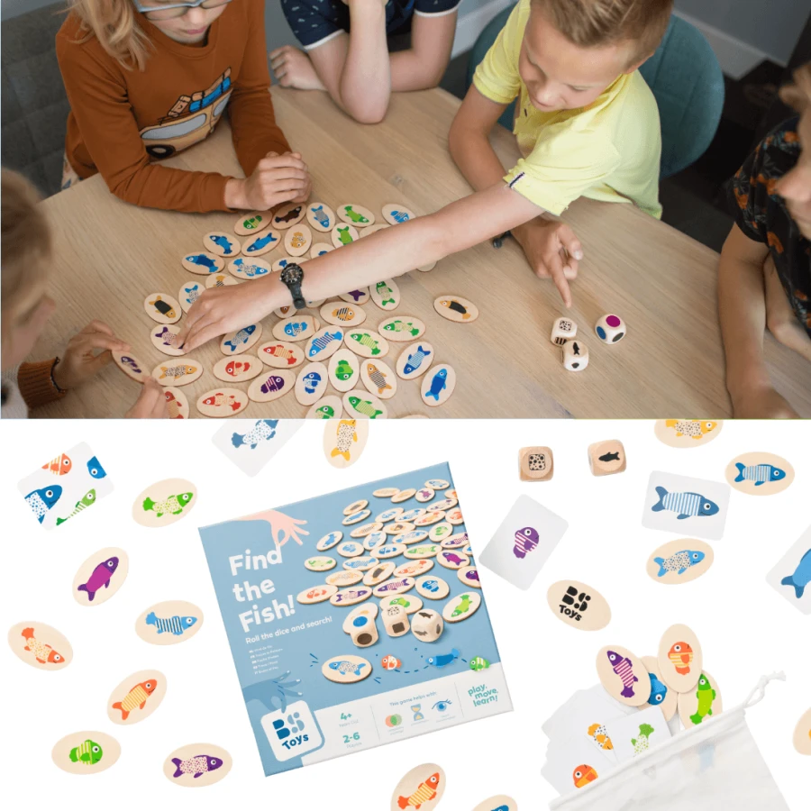 Drewniana gra edukacyjna Znajdź rybkę / BS Toys