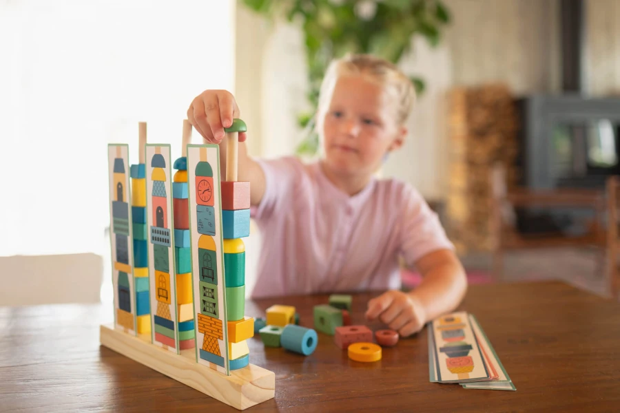 Drewniana układanka wieża 4+ / BS Toys