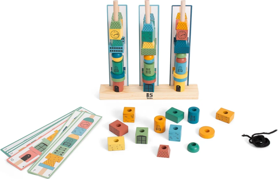 Drewniana układanka wieża 4+ / BS Toys
