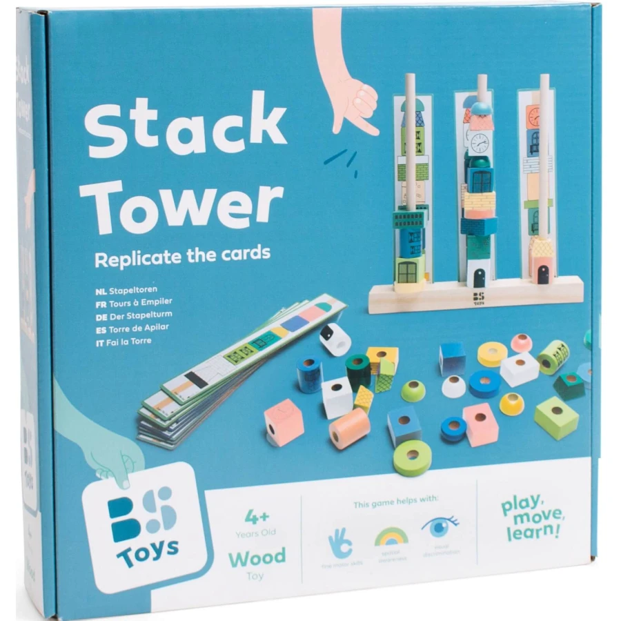 Drewniana układanka wieża 4+ / BS Toys