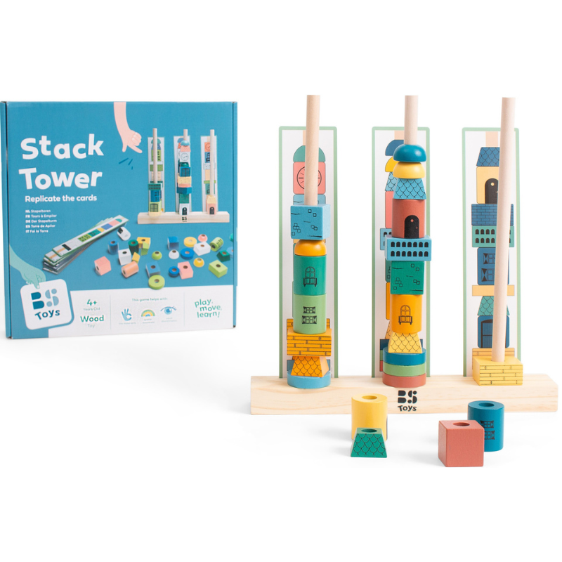 Drewniana układanka wieża 4+ / BS Toys