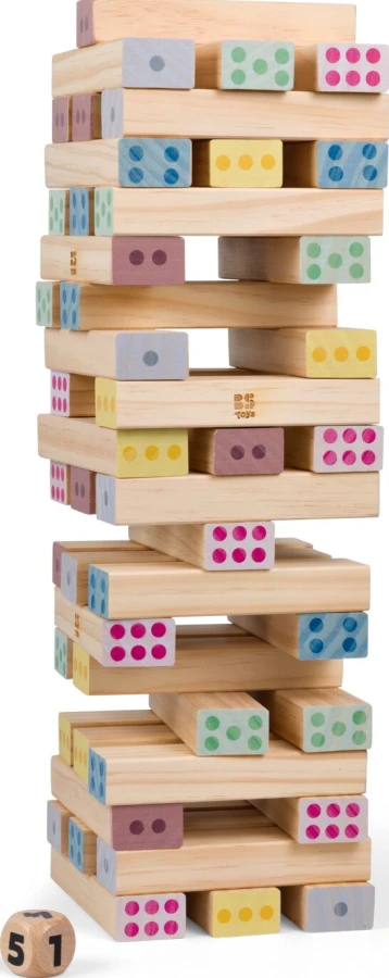 Duża wieża XXL - drewniana gra zręcznościowa z kostką / BS Toys