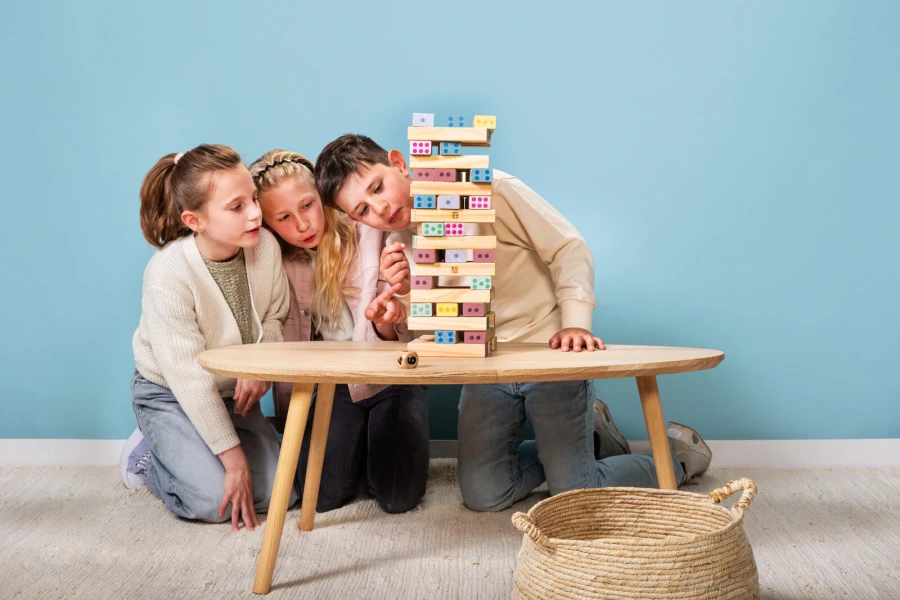 Duża wieża XXL - drewniana gra zręcznościowa z kostką / BS Toys