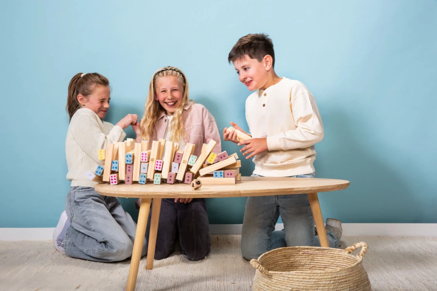 Duża wieża XXL - drewniana gra zręcznościowa z kostką / BS Toys