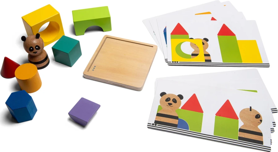 Łamigłówka 3D PANDA, drewniana gra edukacyjna / BS Toys