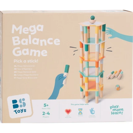 Mega Wieża Balansowa z kostką, gra zręcznościowa / BS Toys
