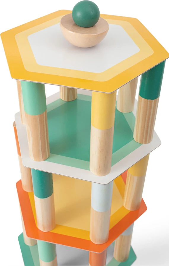 Mega Wieża Balansowa z kostką, gra zręcznościowa / BS Toys