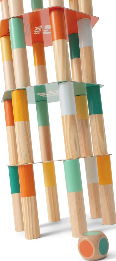 Mega Wieża Balansowa z kostką, gra zręcznościowa / BS Toys