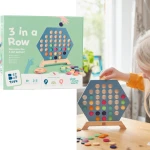 Drewniana gra logiczna 3 w rzędzie / BS Toys