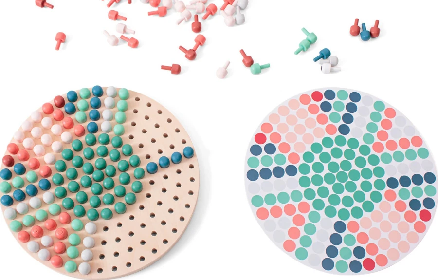 Drewniana mozaika guzikowa układanka / BS Toys