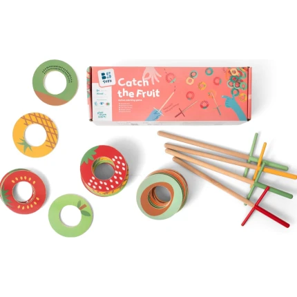 Drewniana gra zręcznościowa Łap owoce / BS Toys