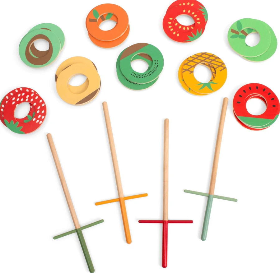 Drewniana gra zręcznościowa Łap owoce / BS Toys