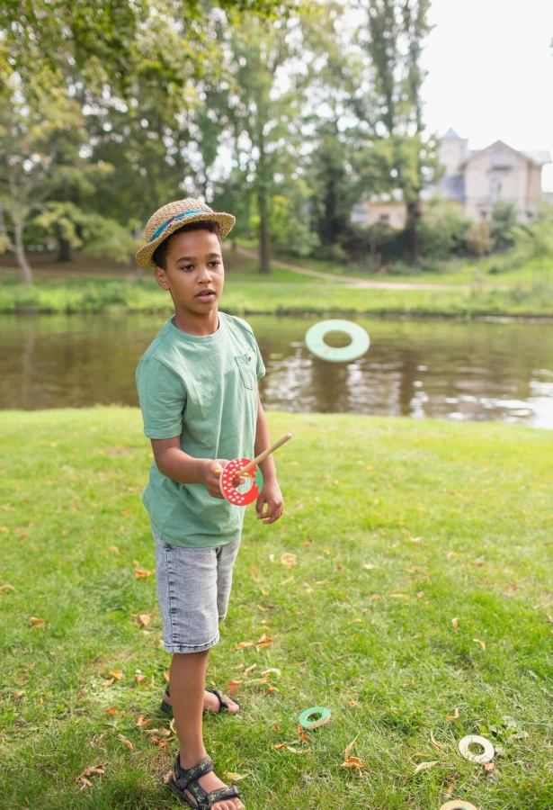 Drewniana gra zręcznościowa Łap owoce / BS Toys