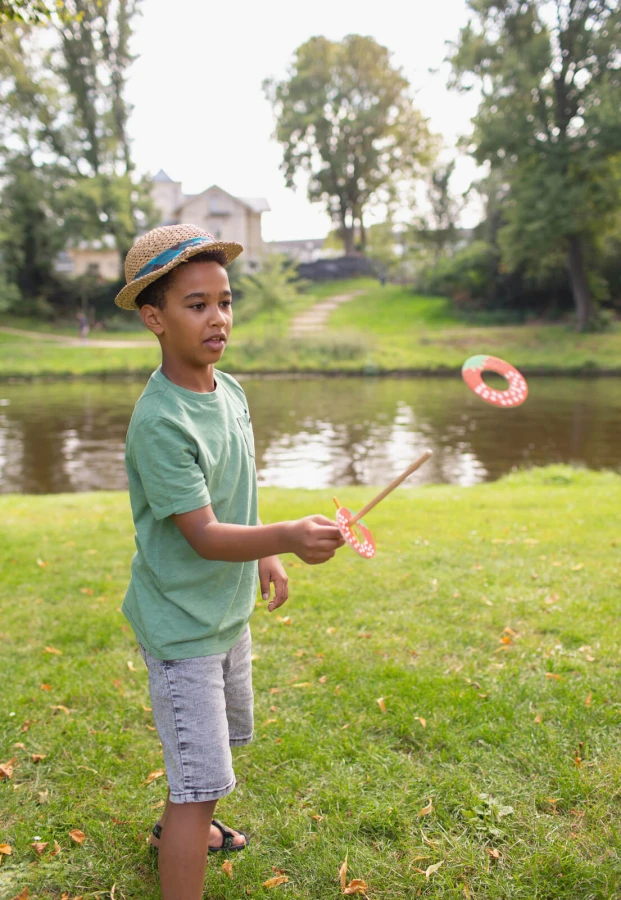 Drewniana gra zręcznościowa Łap owoce / BS Toys