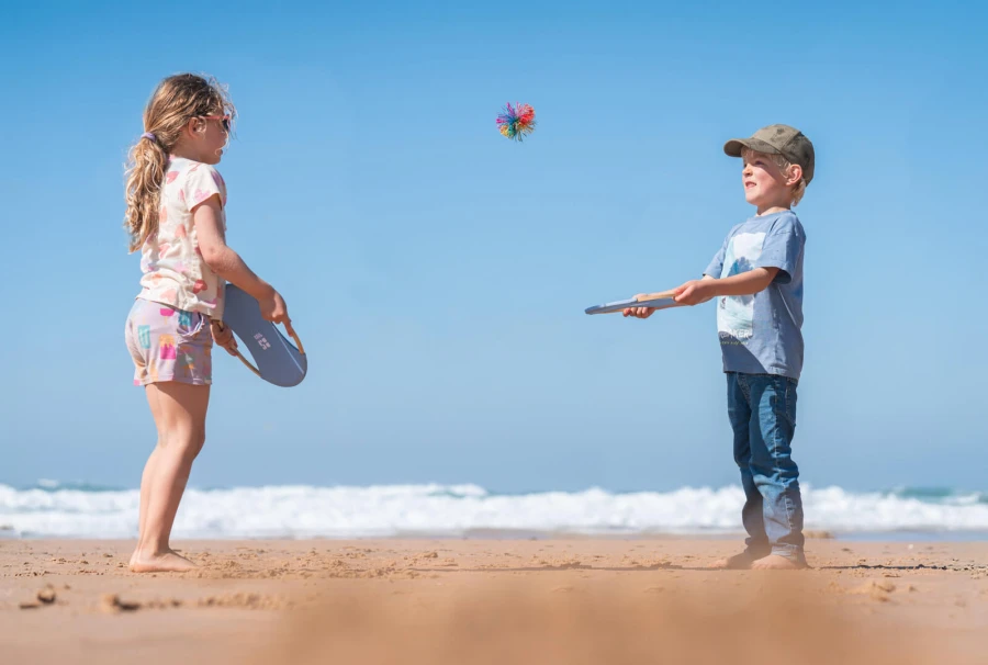 Gra paletki, tarcze z włochatą, gumową piłką balansującą / BS Toys