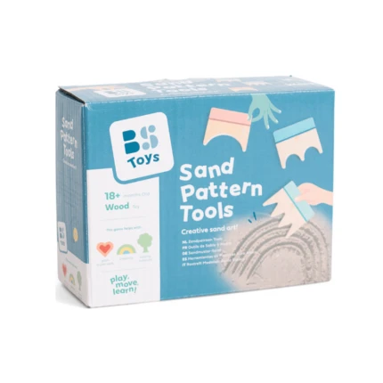 Zestaw kreatywny, drewniane narzędzia do tworzenia wzorów w piasku / BS Toys