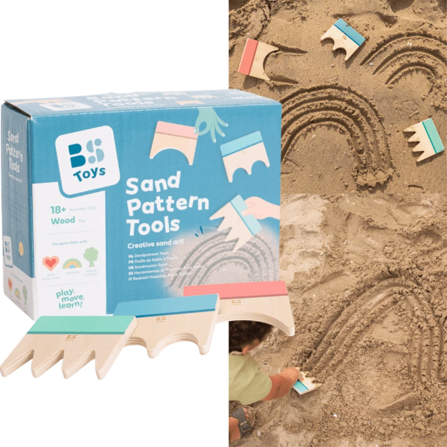 Zestaw kreatywny, drewniane narzędzia do tworzenia wzorów w piasku / BS Toys