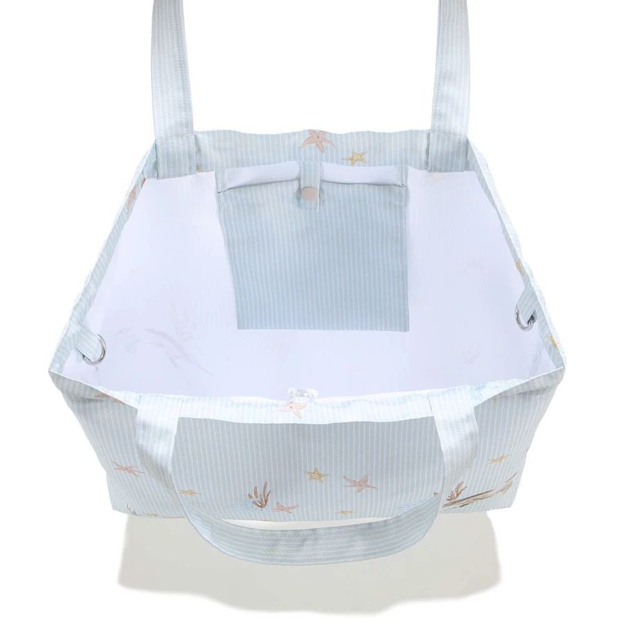 Shopper Bag z kieszonką - SEAWORLD by Magdalena Lamparska / La Millou