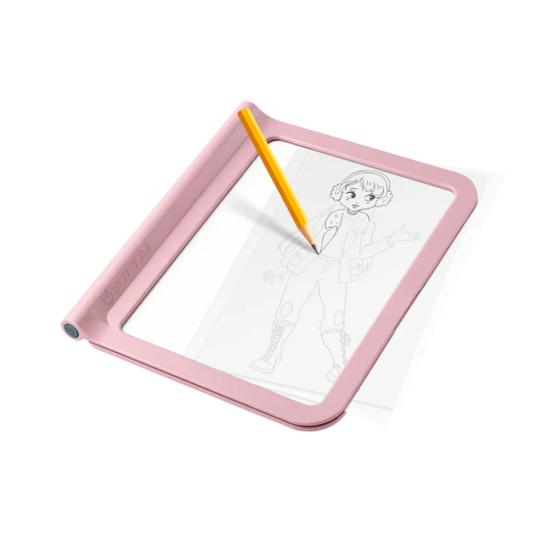 Podświetlany tablet do nauki pisania i rysowania KIDYDRAW-PRO - różowy / Kidywolf