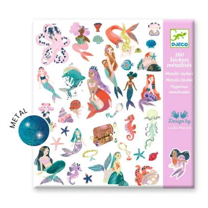 Metaliczne naklejki LŚNIĄCE SYRENY / Djeco 