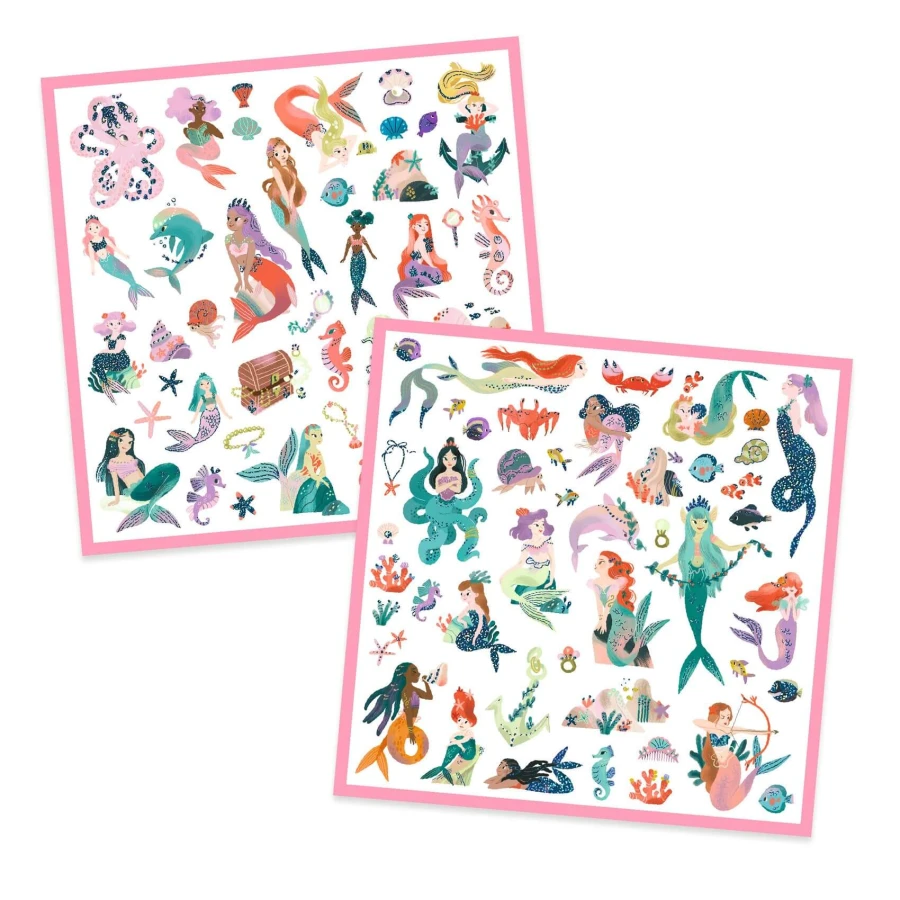 Metaliczne naklejki LŚNIĄCE SYRENY / Djeco 