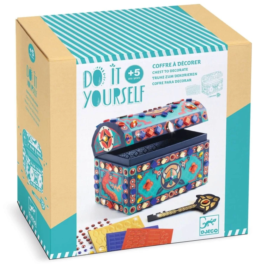 Zrób to sam - NIEBIESKA SZKATUŁKA Z KLUCZYKIEM / Djeco