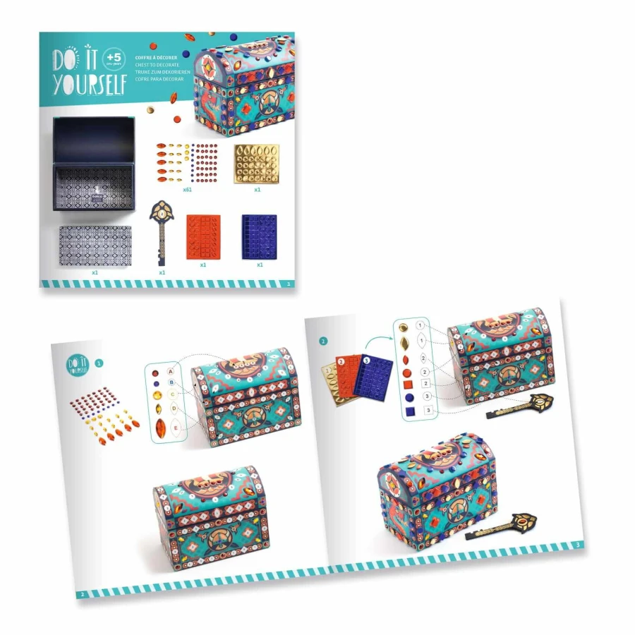 Zrób to sam - NIEBIESKA SZKATUŁKA Z KLUCZYKIEM / Djeco