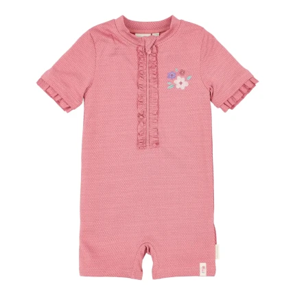 Swimsuit z krótkim rękawem Dreamy Pink Sparkle / Little Dutch