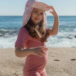 Swimsuit z krótkim rękawem Dreamy Pink Sparkle / Little Dutch