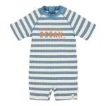 Swimsuit z krótkim rękawem Ocean Blue Stripes / Little Dutch