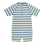 Swimsuit z krótkim rękawem Ocean Blue Stripes / Little Dutch