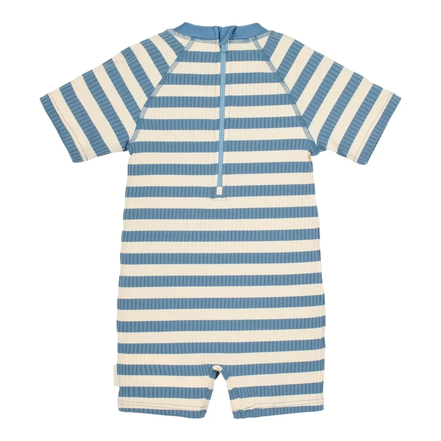Swimsuit z krótkim rękawem Ocean Blue Stripes / Little Dutch