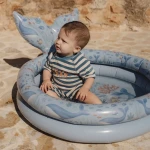 Swimsuit z krótkim rękawem Ocean Blue Stripes / Little Dutch