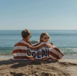 Ręcznik plażowy World Brown Stripe 60x120 cm / Little Dutch